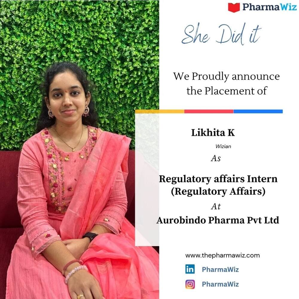 Regulatory Affairs Intern, Regulatory affairs, Aurobindo Pharma